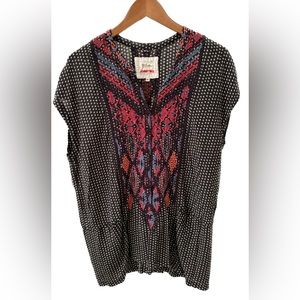 Johnny Was Biya Silk Embroidered Top